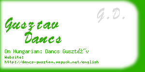 gusztav dancs business card